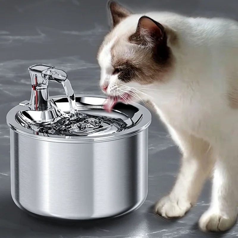 2L fully stainless steel pet water dispenser Automatic cat water fountain with optional sensor  and heater - Loving Babies & Pets Shop