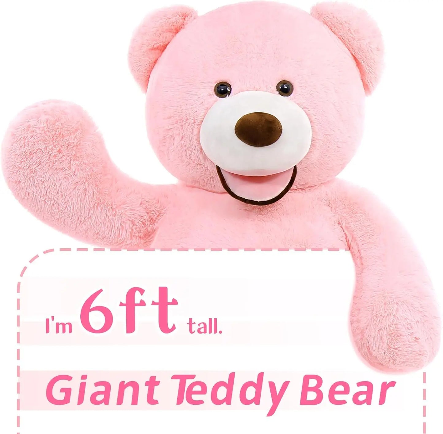 MaoGoLan Giant Pink 6ft Teddy Bear Plush for Valentines Day