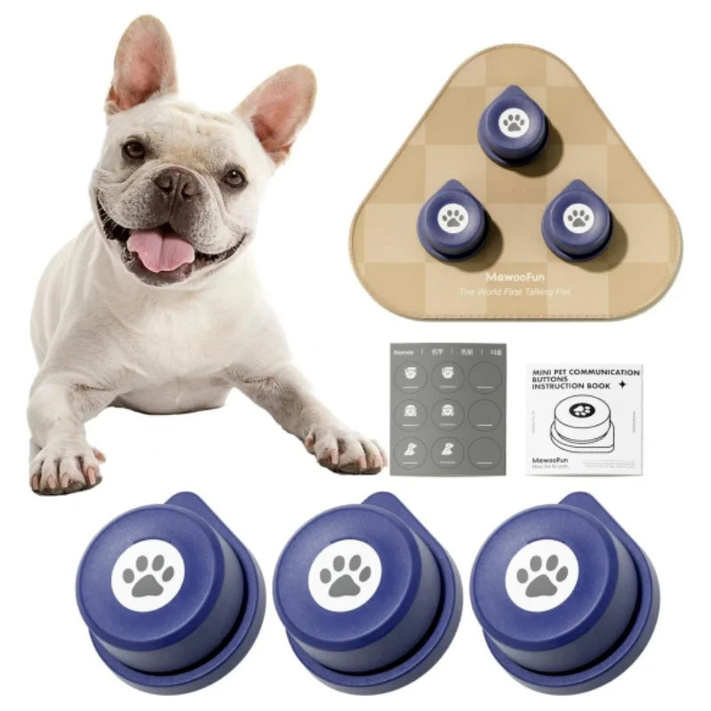 Mewoofun Dog Talking Button Set with Mat Communication Basic Get Started Kit Rechargeable Voice Recording Button 12 Packs