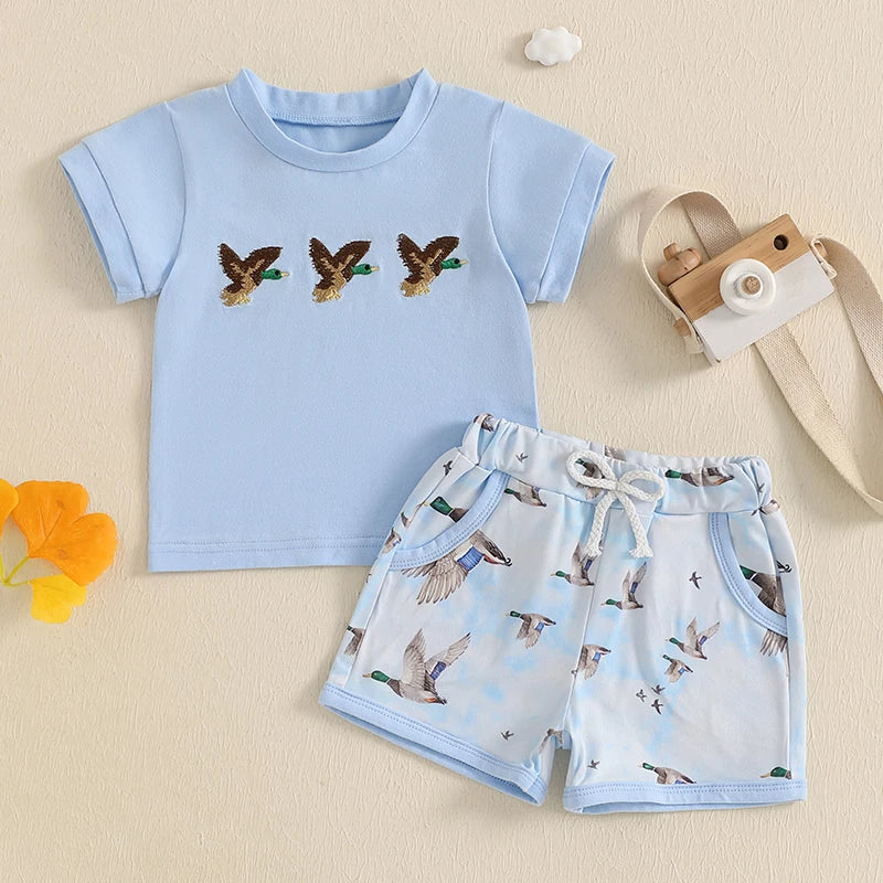 3Pcs Baby Girl Summer Outfit Set with Floral Print Top Shorts and Headband for Toddlers