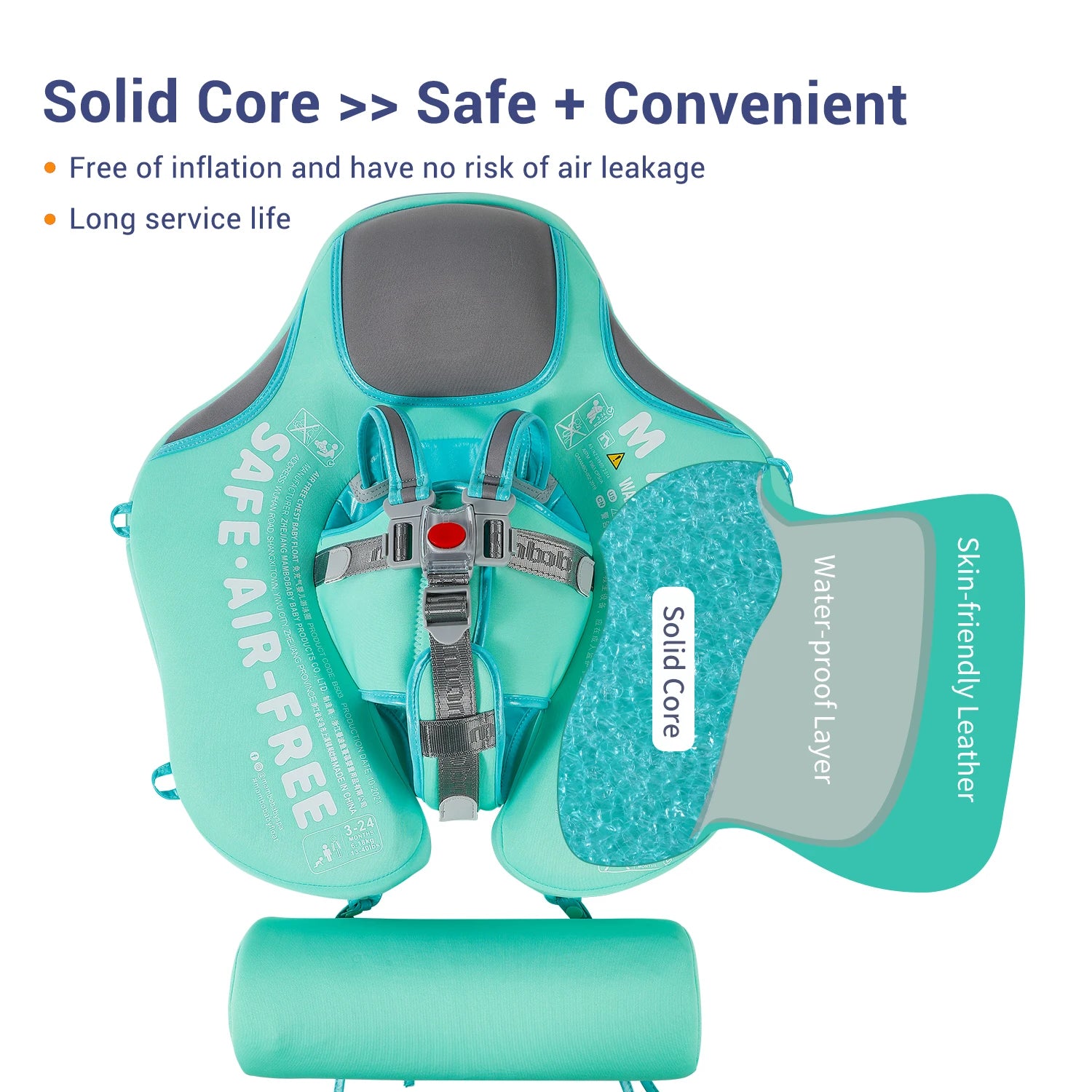 Mambobaby Baby Float with Sunshade Canopy and Crotch Strap Inflatable-free Safe Core Swimming Pool Accessory Bathroom Water Toy - Loving Babies & Pets Shop