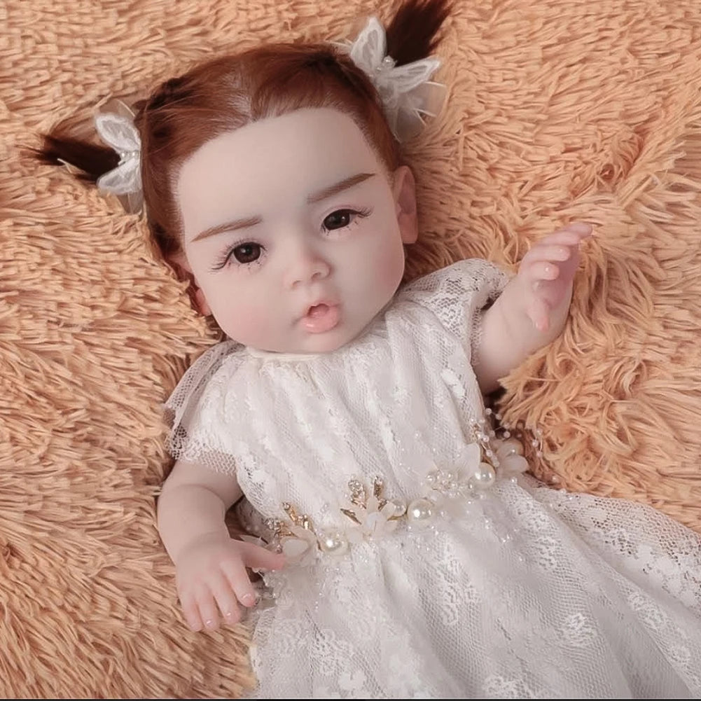 U-charmmore 47cm 3KG Full Silicone Reborn Baby Silicone Reborn Doll Full Body Silicone Girl  Real Newborn Baby Kid's Gift - Loving Babies & Pets Shop