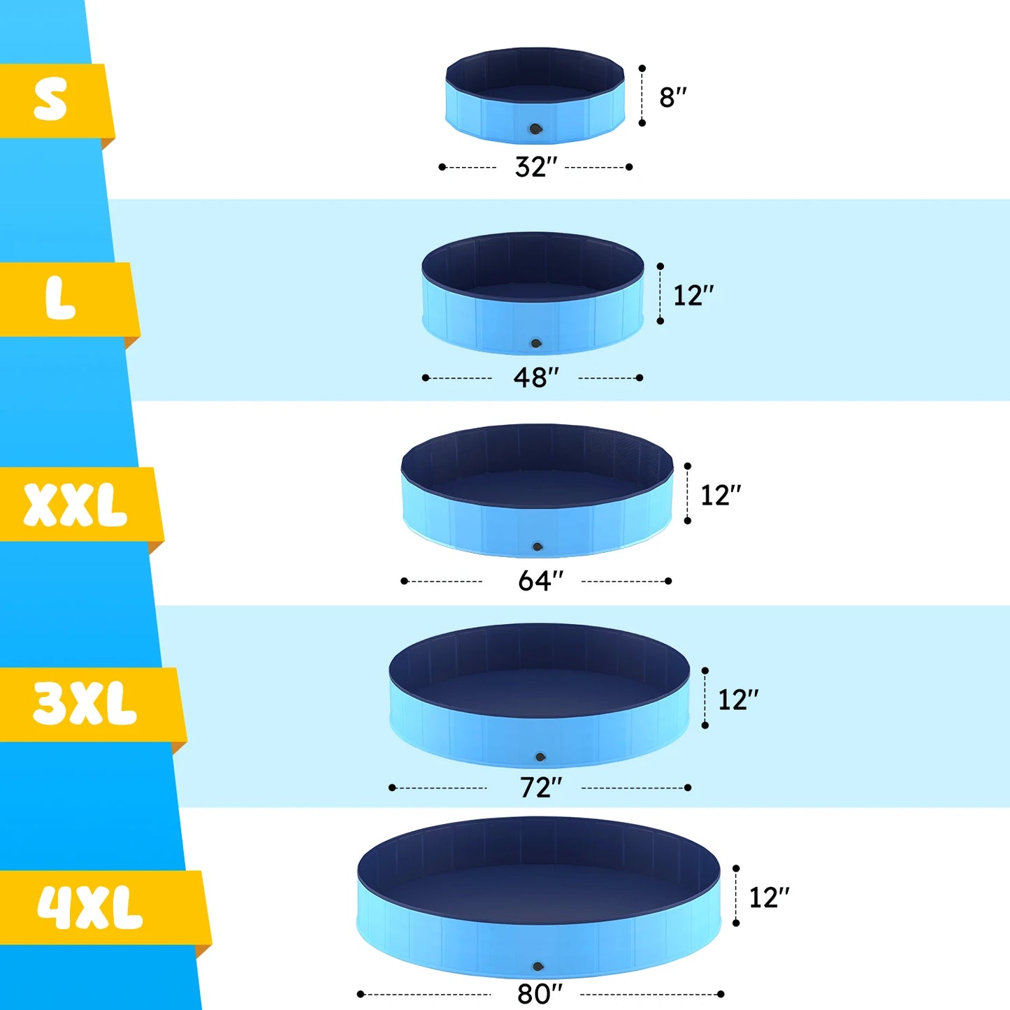 Portable Foldable Dog Pool Anti Slip Collapsible Pet Bath