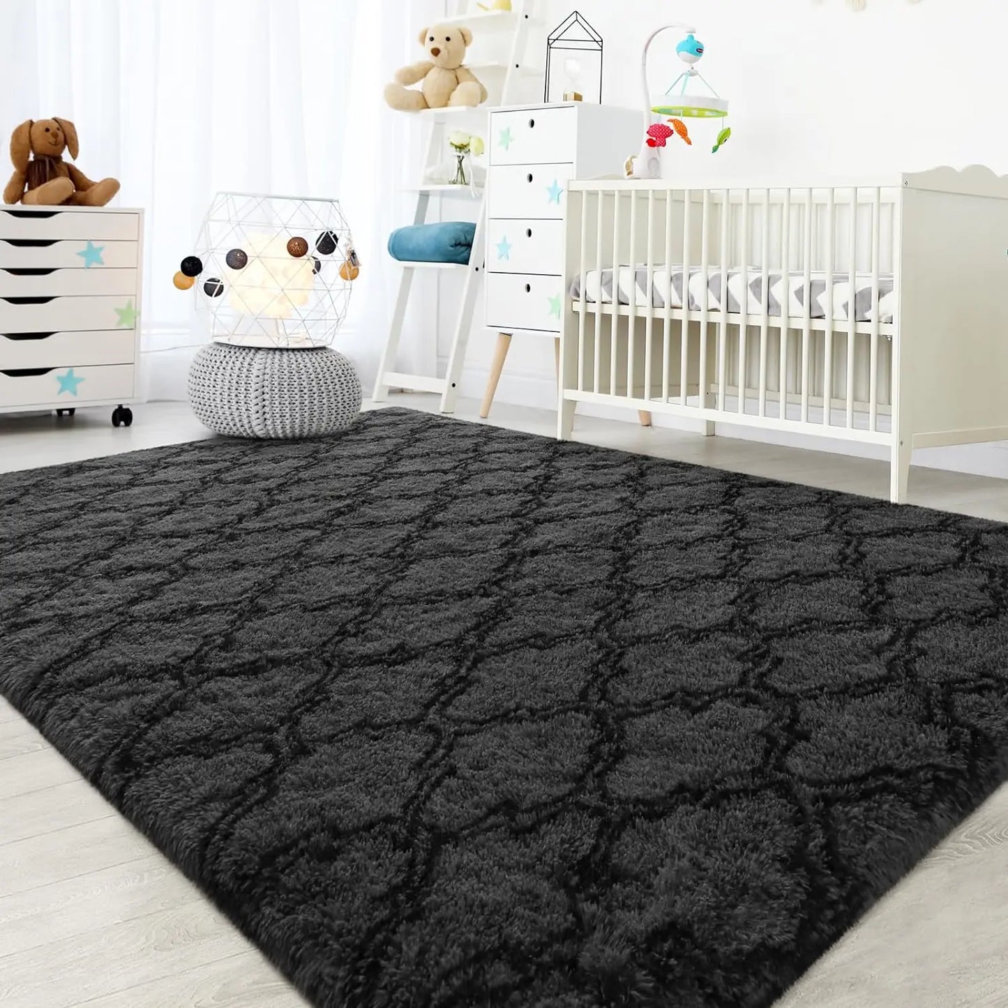Large Shag Area Rugs for Bedroom Super Soft Plush Fluffy Carpets Living Room Rug Non-Slip Indoor Floor Rug for Kids Nursery Girl - Loving Babies & Pets Shop