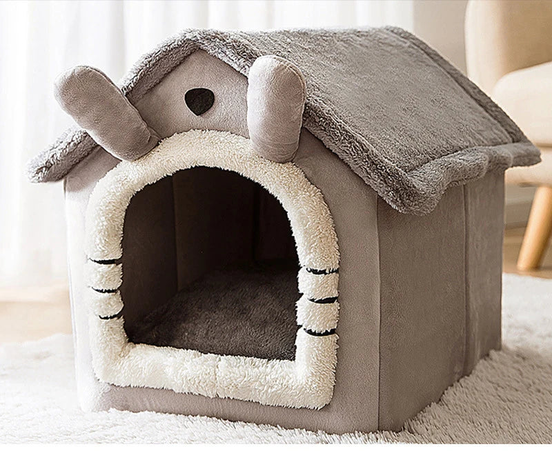 Medium Dog Kennel Indoor Soft Comfortable Puppy House Removable Small Dog Bed Cave Winter Warm Pet Sleeping Mat Portable