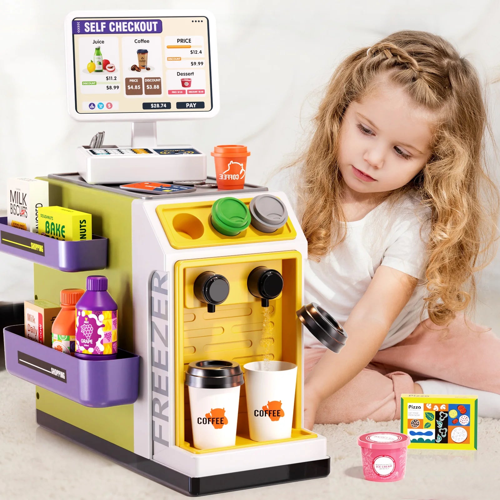 Children's Supermarket Radio Toy Vending Machine Baby Puzzle Play Home Girl 3-6 Years Old - Loving Babies & Pets Shop