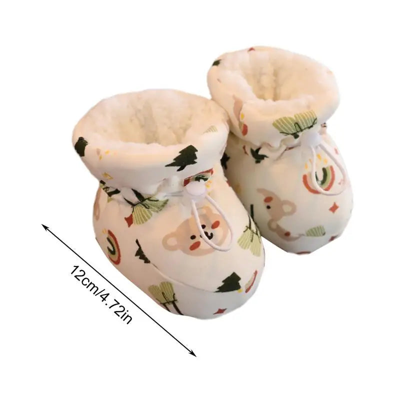Cotton Plush Baby Shoes Warm Baby Socks Shoes Cozy Soft Kids Boots Non-Slip Texture Shoes Warm Cotton Winter Booties For Winter - Loving Babies & Pets Shop