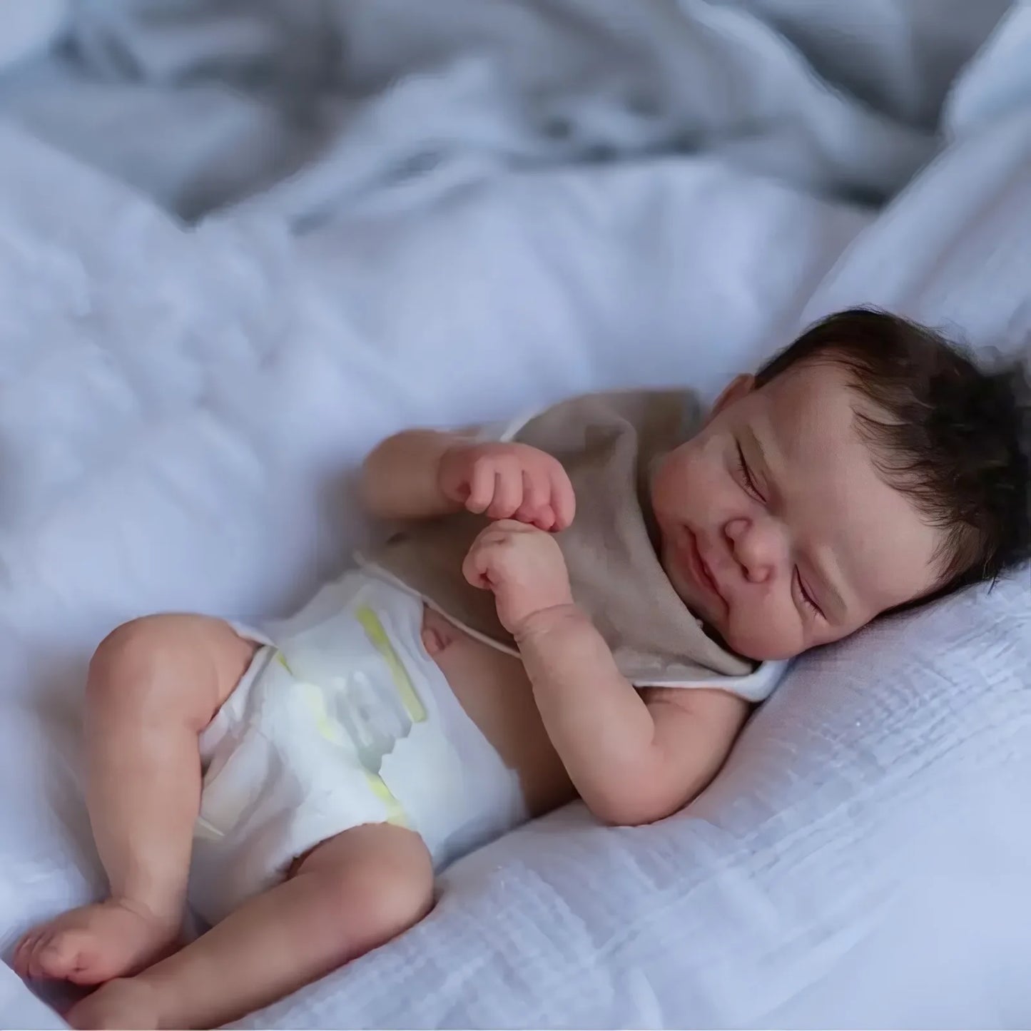 Risbecko 19 Inch Painted Reborn Baby Doll Handmade Preemie Gift for Girls