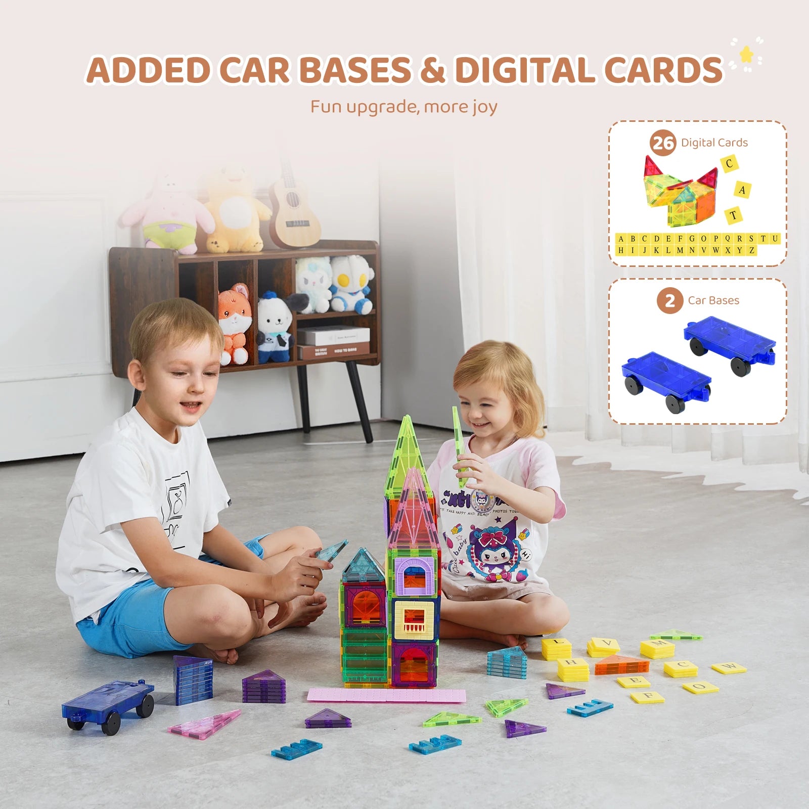 VEVOR 121PCS Magnetic Building Blocks Set Construction Puzzle Magnetic Sheet Tiles Boys Girls Children Montessori Toys Gifts - Loving Babies & Pets Shop