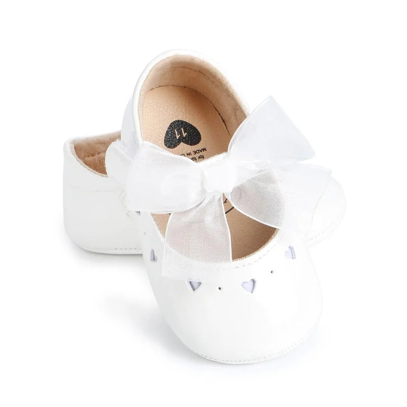 Adorable Baby Girls Heart Cutout Mary Jane Flats with Non-Slip Sole Perfect for Newborn Crib Shoes and Dressy Outfits - Loving Babies & Pets Shop