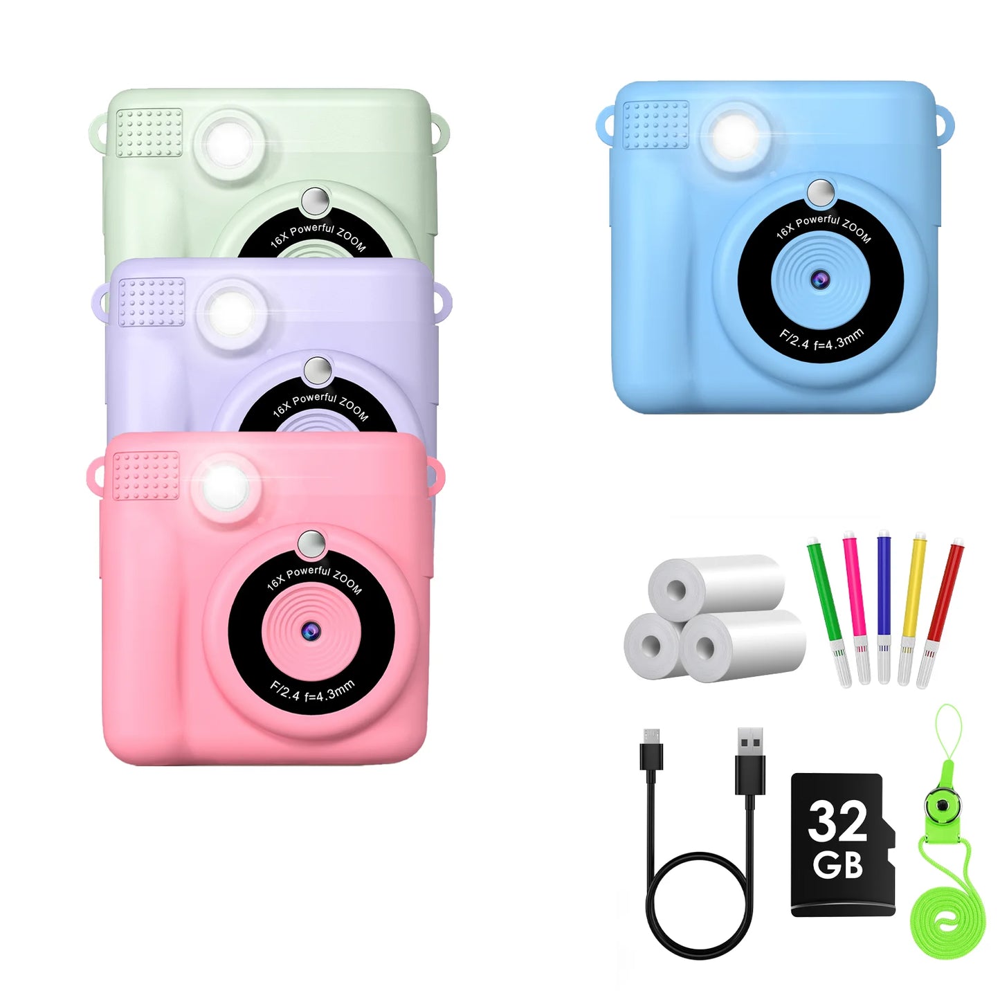 Gofunly Children's Instant Print Camera 1080P Digital Camera Toy for Ages 6 to 12