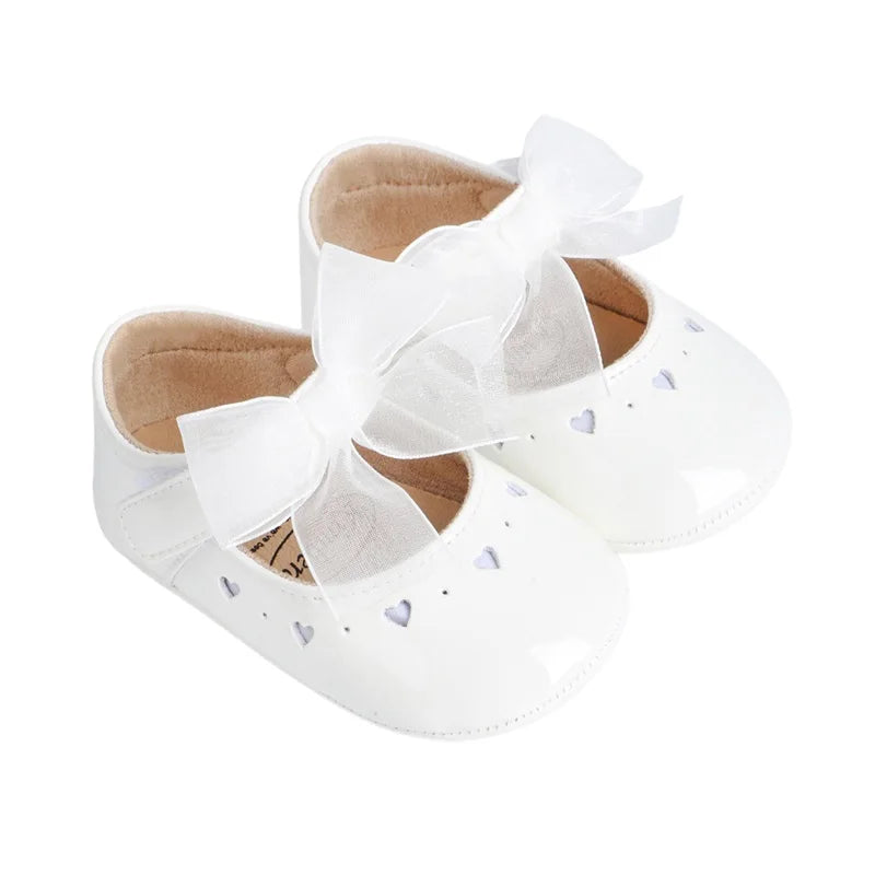 Adorable Baby Girls Heart Cutout Mary Jane Flats with Non-Slip Sole Perfect for Newborn Crib Shoes and Dressy Outfits - Loving Babies & Pets Shop