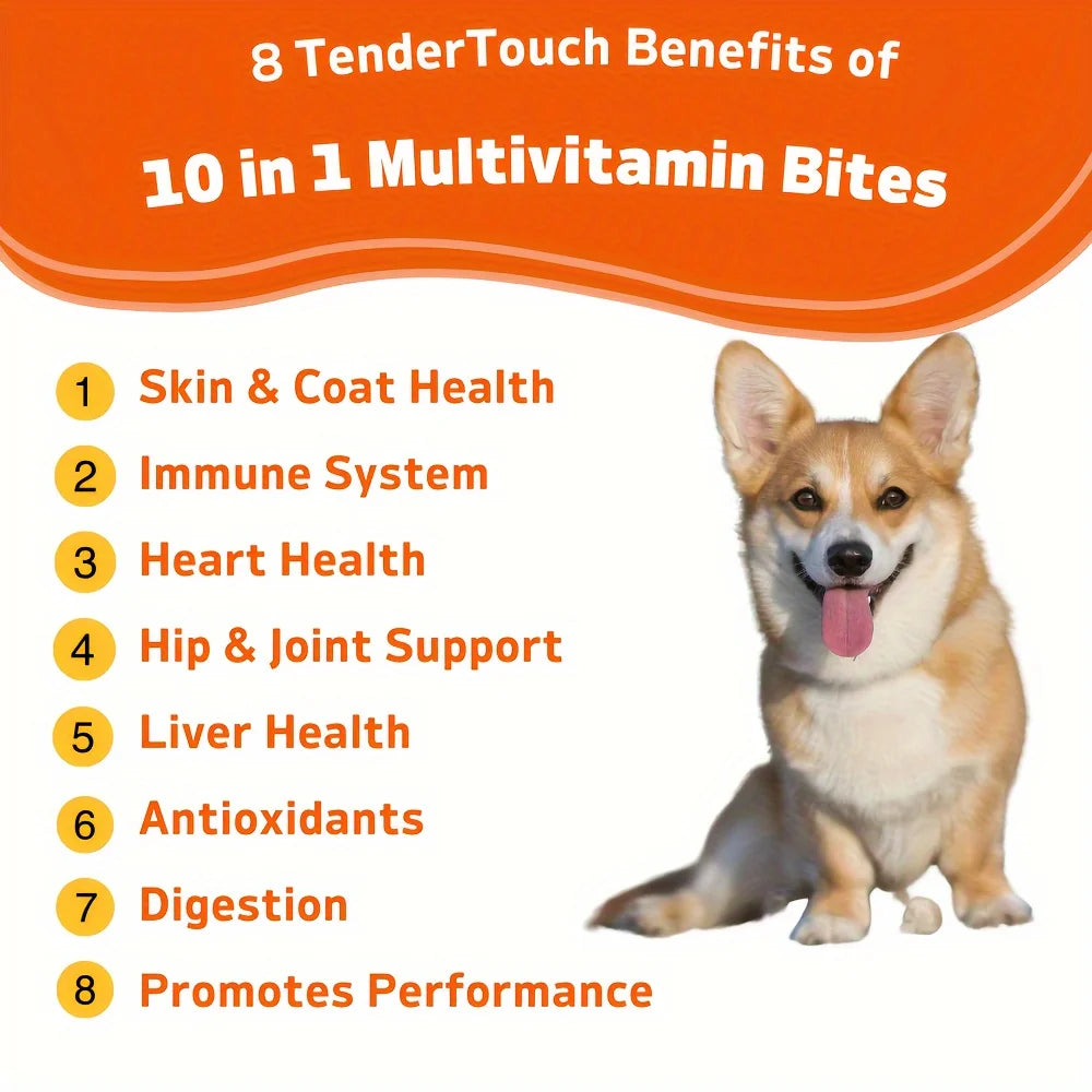 TenderTouch Multivitamin Dog Chews 3 Pack Grain Free Digestive Enzymes 540g