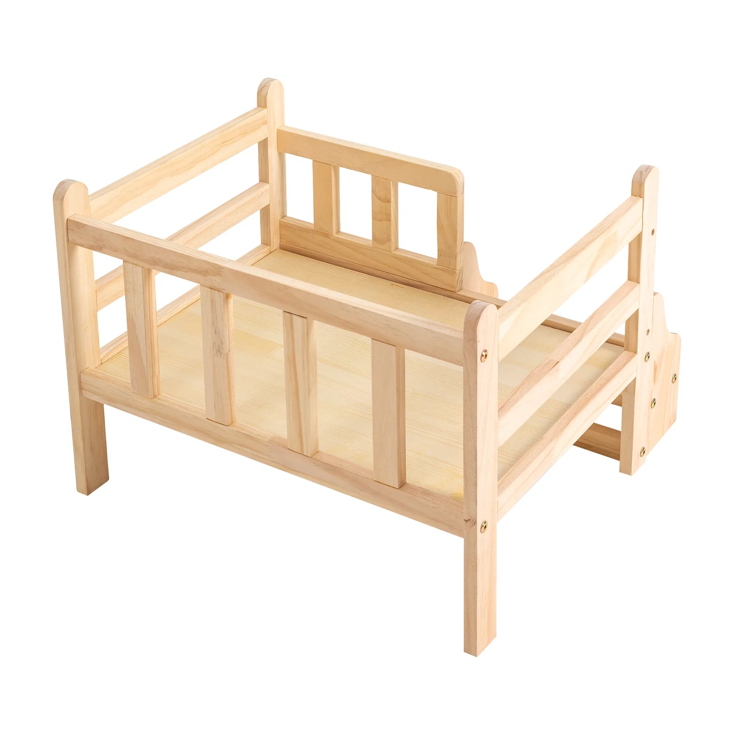 Solid Wood Pet Bed, Wooden Dog Bed Frame, Dog Kennel Furniture, Dog Bed Stand for Cats, Small Teddies, Bichon Rectangular