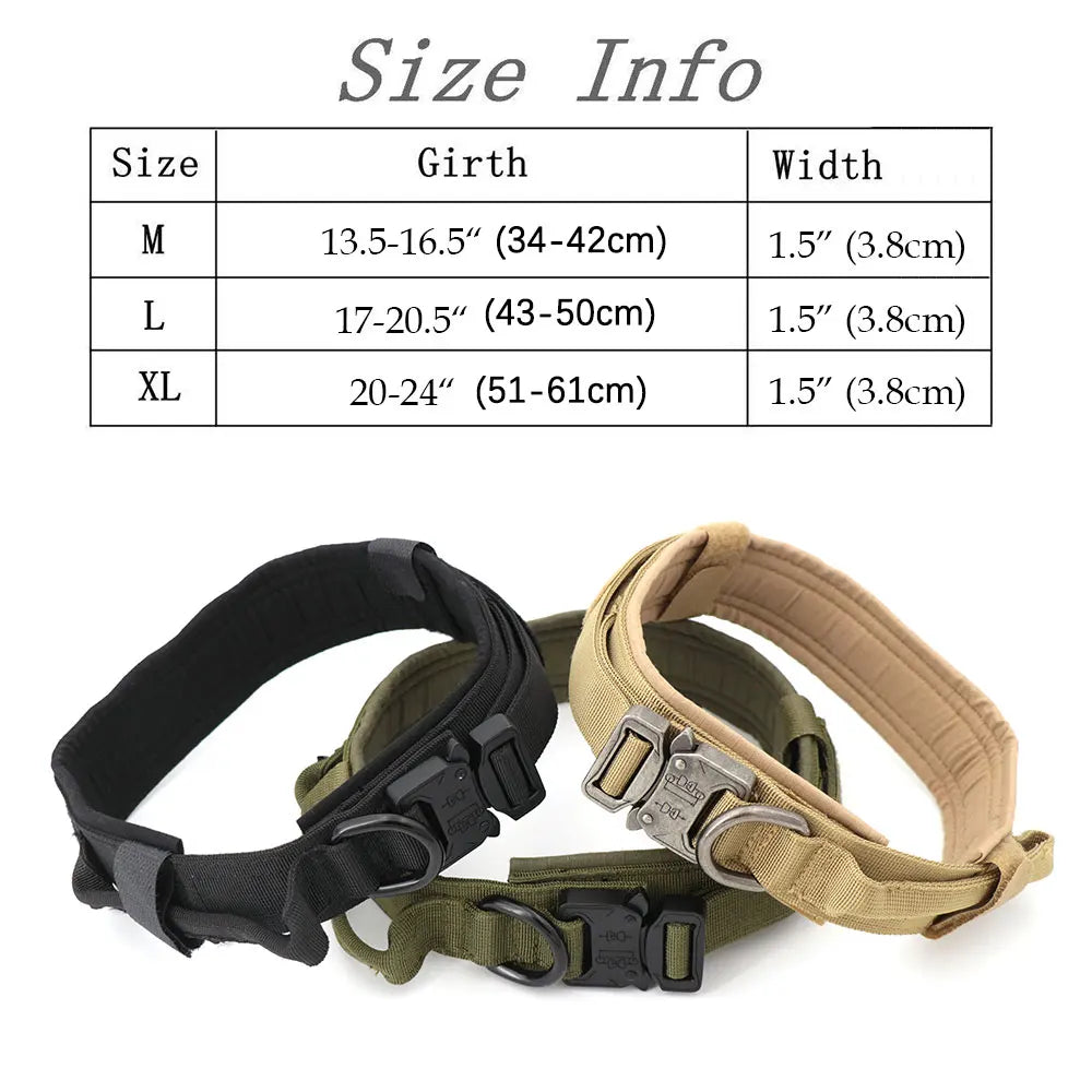 Adjustable Tactical Dog Training Collar and Leash Set for Small and Big Dogs