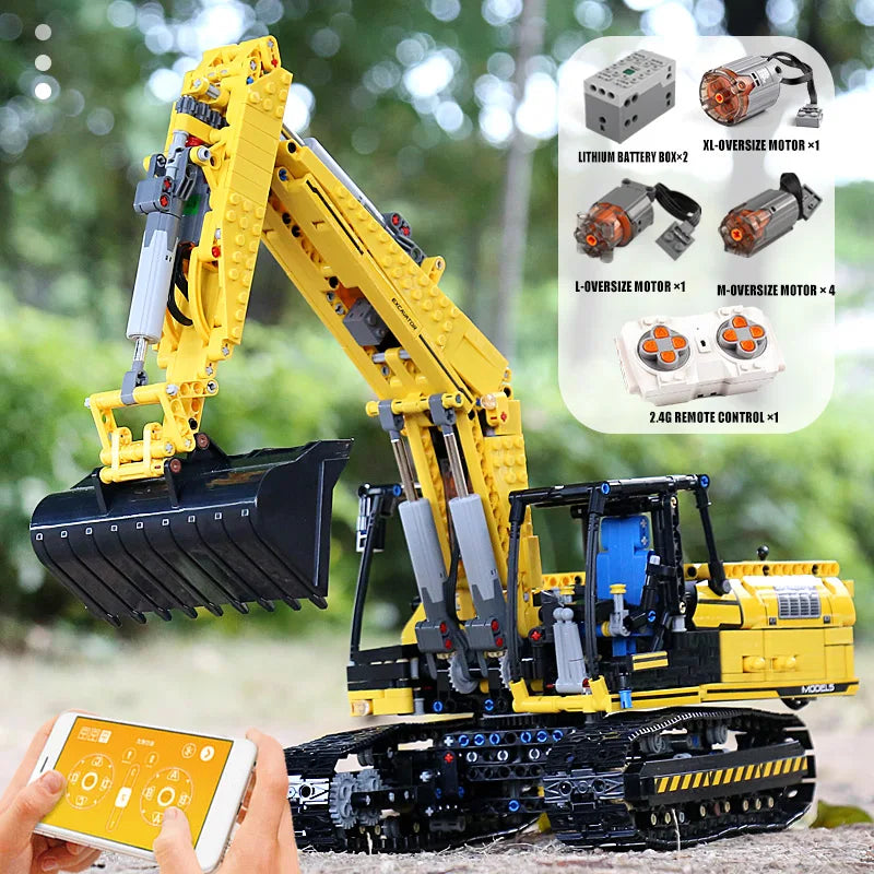 Mould King 13112 Motorized Excavator Building Blocks Toy for Kids and Teens