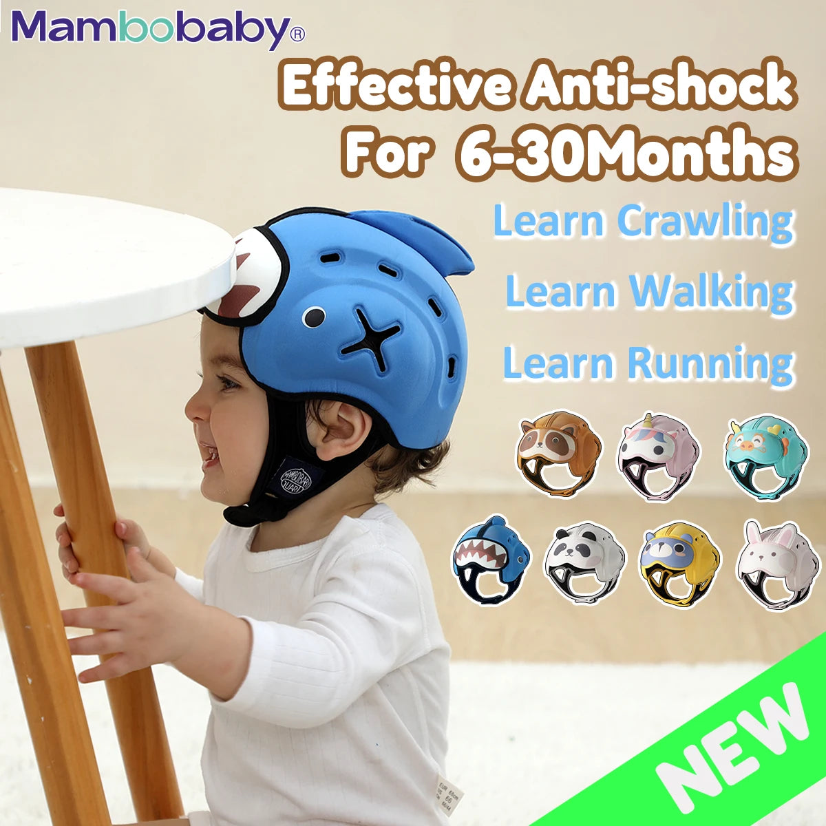 Mambobaby Safe Anti-Shock Baby Helmet for Crawling and Walking Protection for Infants
