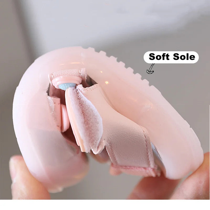 Little Duck Light-up LED Sandals for First Walker Anti-kick Baby Shoes for 0-3 Years Old Prewalker Soft Sole Cartoon for Girl