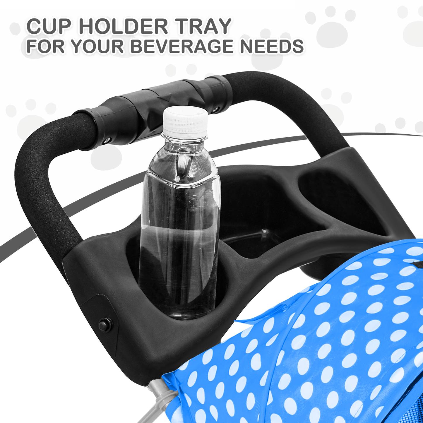 MoNiBloom Foldable Dog Strollers for Small Dogs with Weather Cover, 3 Wheels Pet Strolling Cart for Dogs and Cats with Storage Basket and Cup Holder, Breathable and Visible Mesh for All-Season