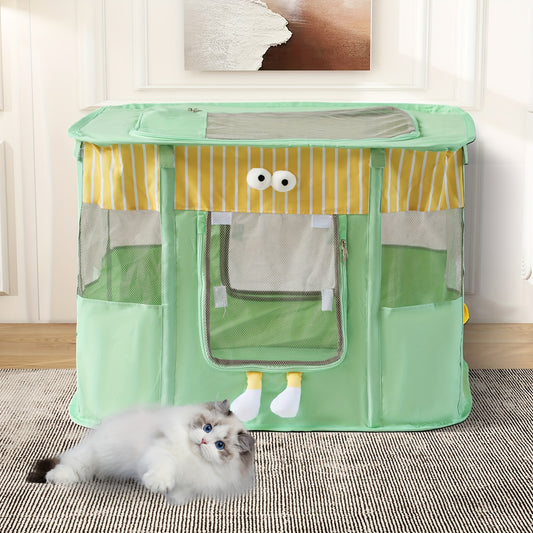 Luckyermore Portable Cat Birthing Tent with Ventilated Mesh for Indoor and Outdoor Use