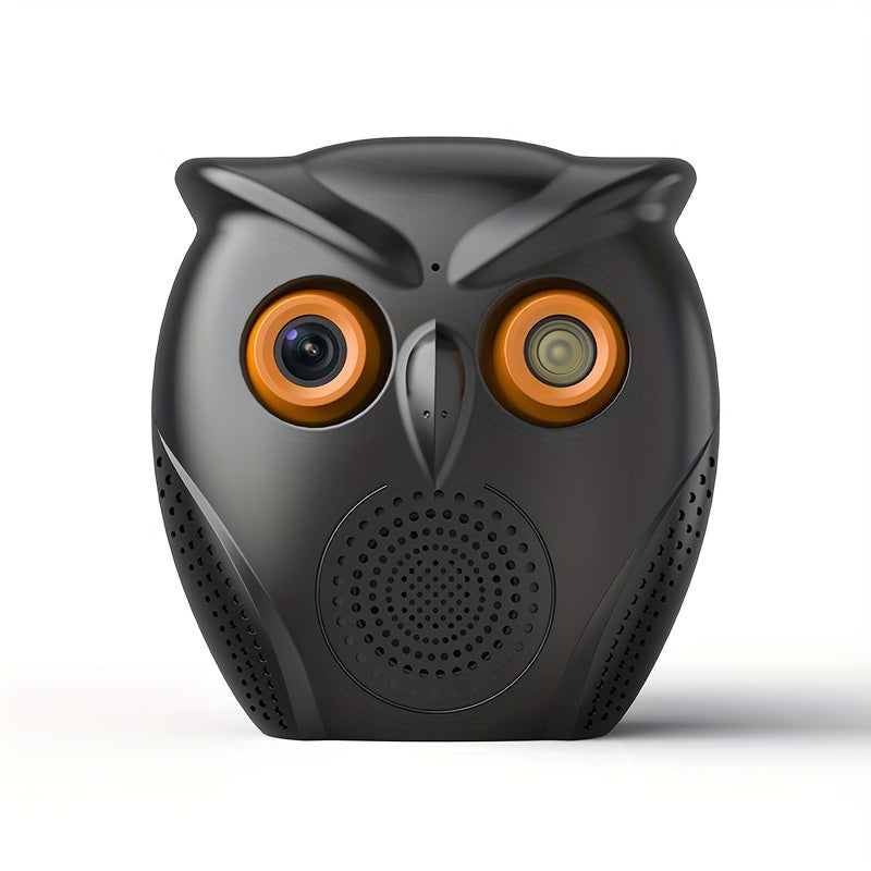 Owl-Shaped Indoor Security Camera 1080P HD Wide Angle Two-Way Audio Night Vision