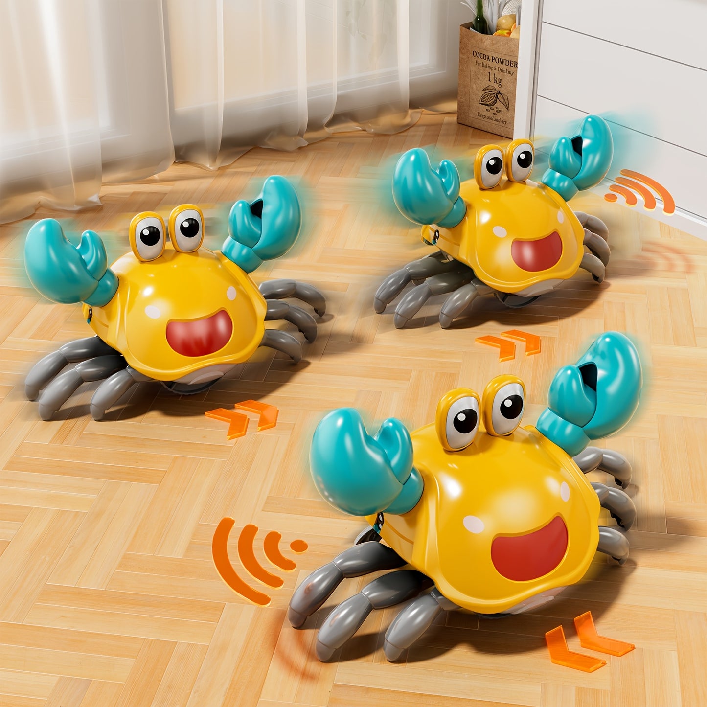 Dancing Crab Toy Music And Lights Interactive USB Rechargeable Crawling Crab Kids Gift