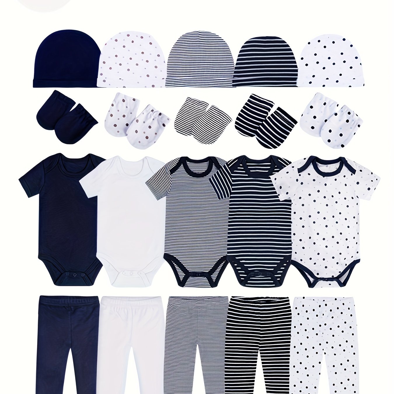 20pcs Bamboo Fiber Baby Boy Clothing Set with Tops Pants Hats and Gloves for Outdoor Use