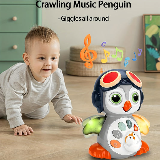Crawling Penguin Baby Toy With Music And Lights For Tummy Time 6 Months Learning Play