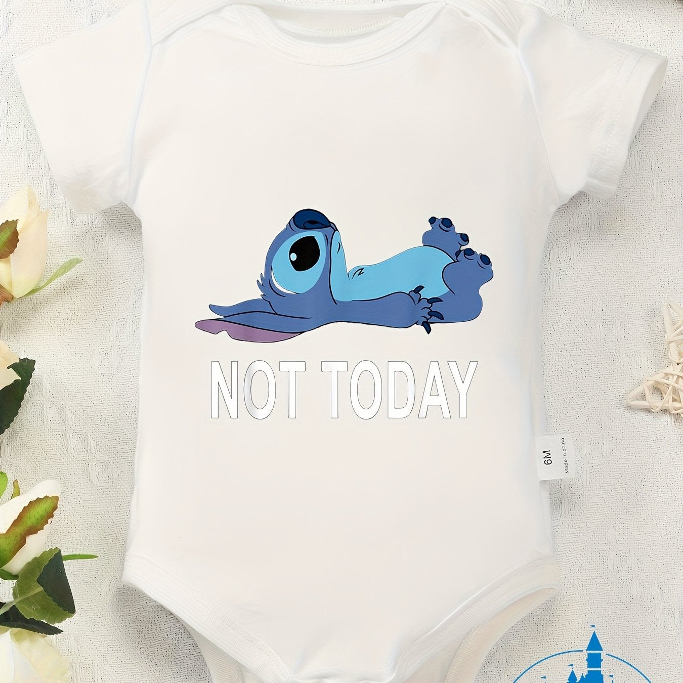 Disney Lilo Stitch Not Today Stitch Baby Jumpsuit for Infants and Toddlers Outdoors