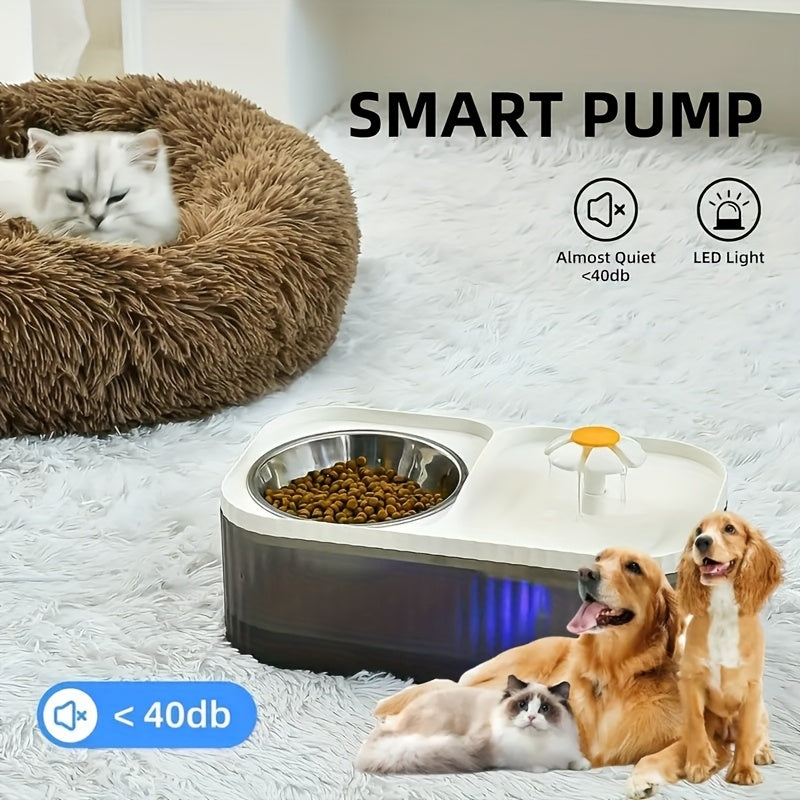 Automatic Pet Feeder And Water Dispenser For Cats And Small Dogs Stainless Steel Design