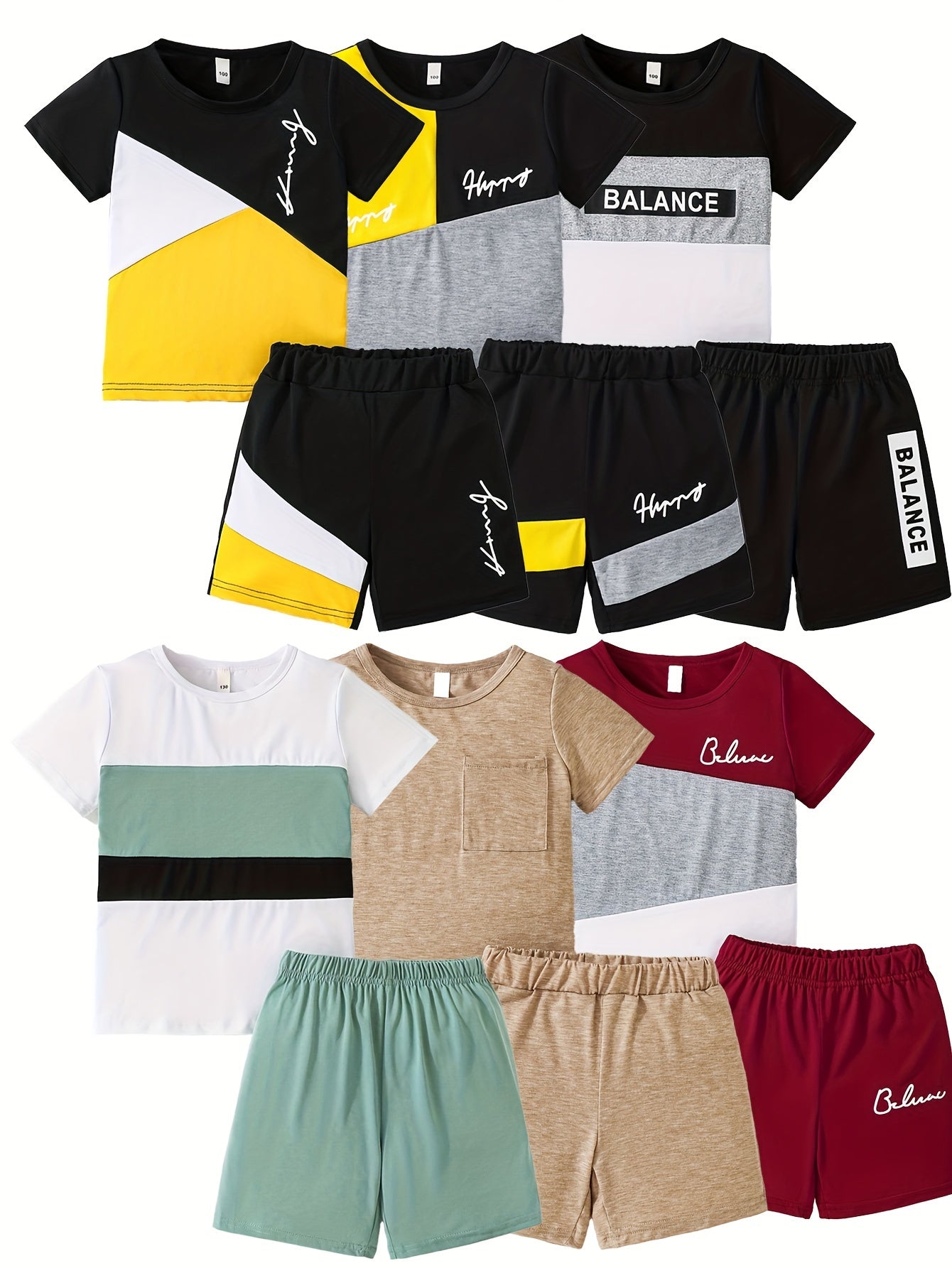 [Summer Boys Shorts] 12pcs Summer Boys Fashion Shorts Suit | Targeted Development Of New Printed Casual Suit