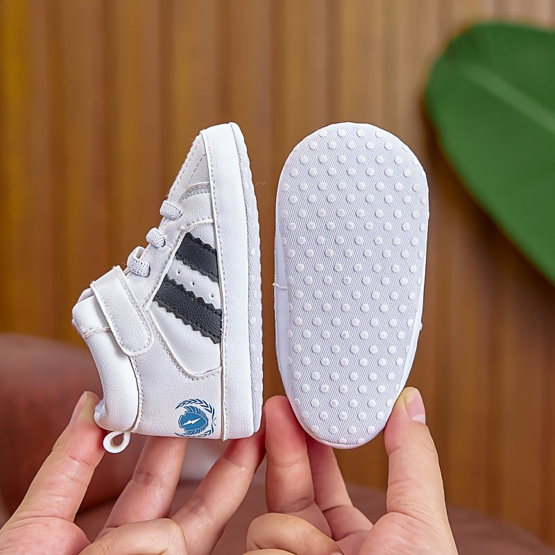 Toddler Sneakers | Soft Sole Walking Shoes | Fashion Casual Footwear | Easy Fastener Closure | Breathable Fabric Lining | Durable Sole | Versatile for Indoor & Outdoor Use | Available in Black, White, & Gray | Spring & Fall S