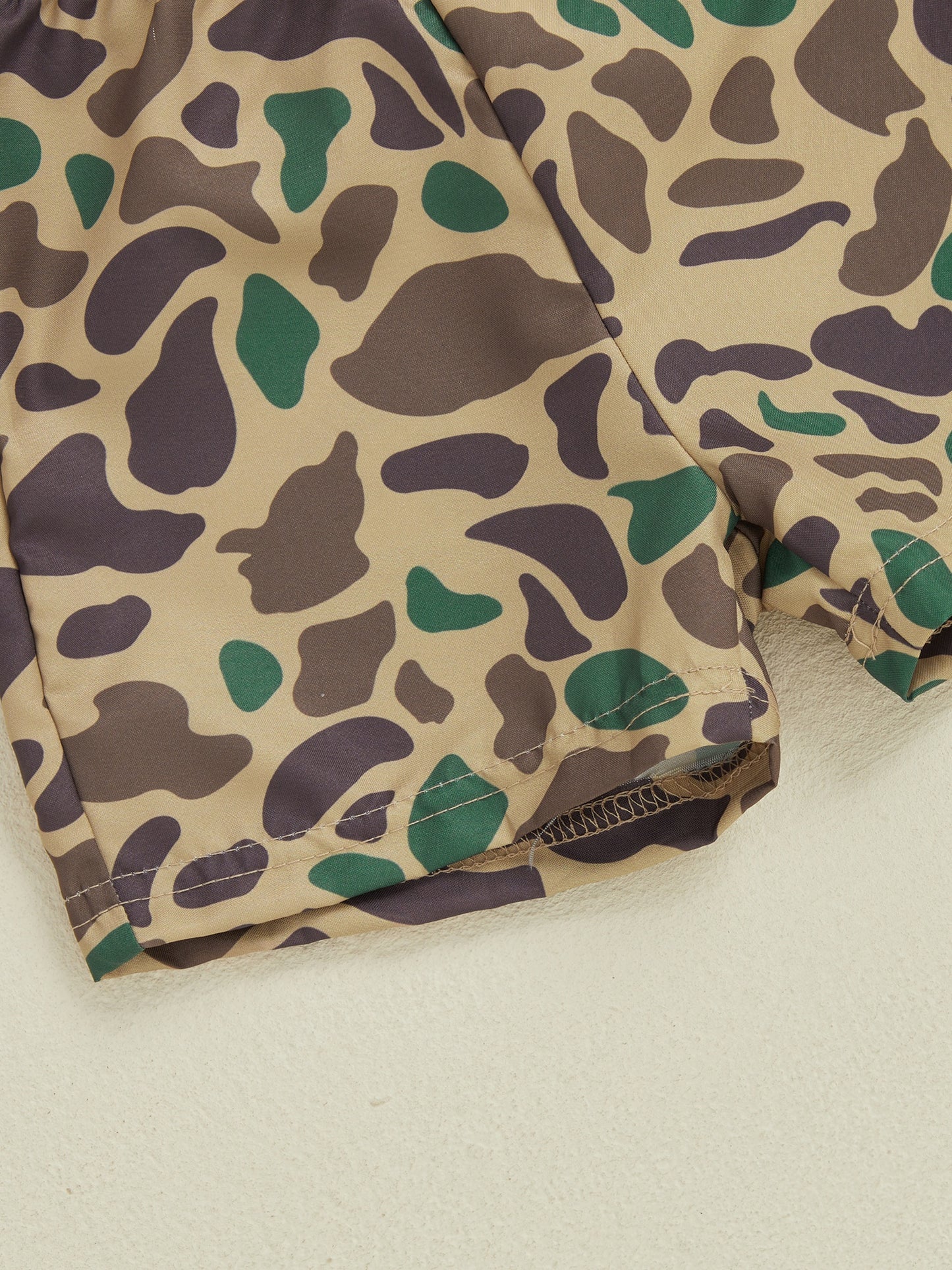 Toddler Baby Boy Summer Outfit Camouflage Pattern Crew Neck Short Sleeve T-Shirt with Shorts 2pcs Set, for Outdoor