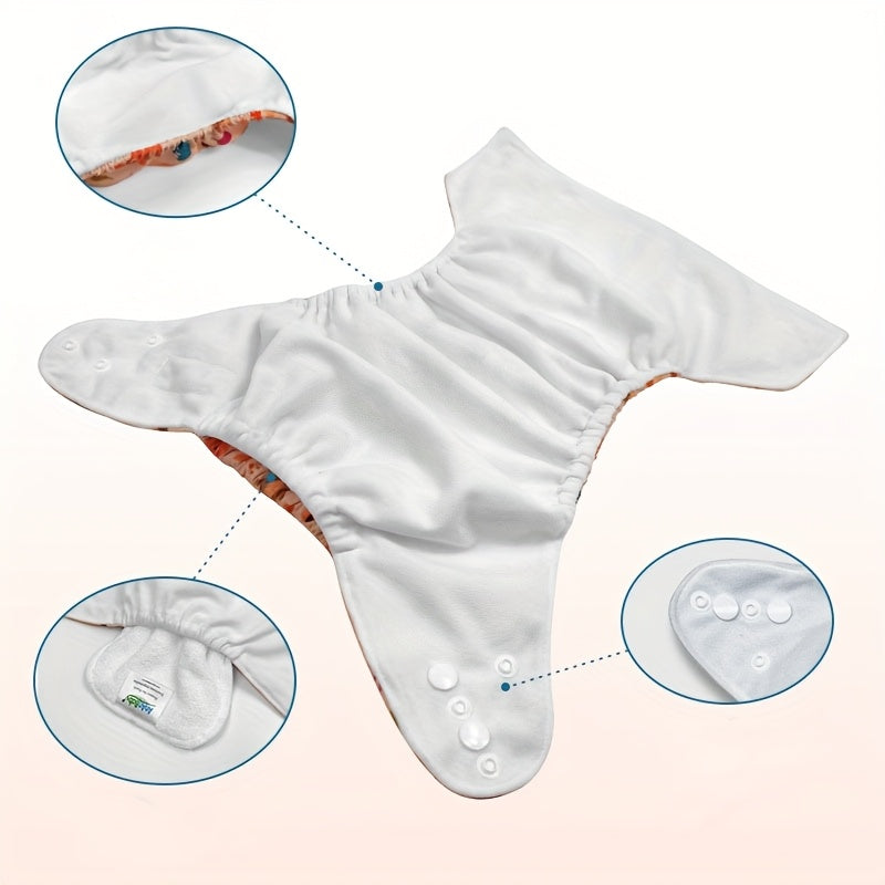 Reusable Cloth Diaper Set 6 Pieces Adjustable Leak Proof Maternity Bag for Babies 0-3 Years