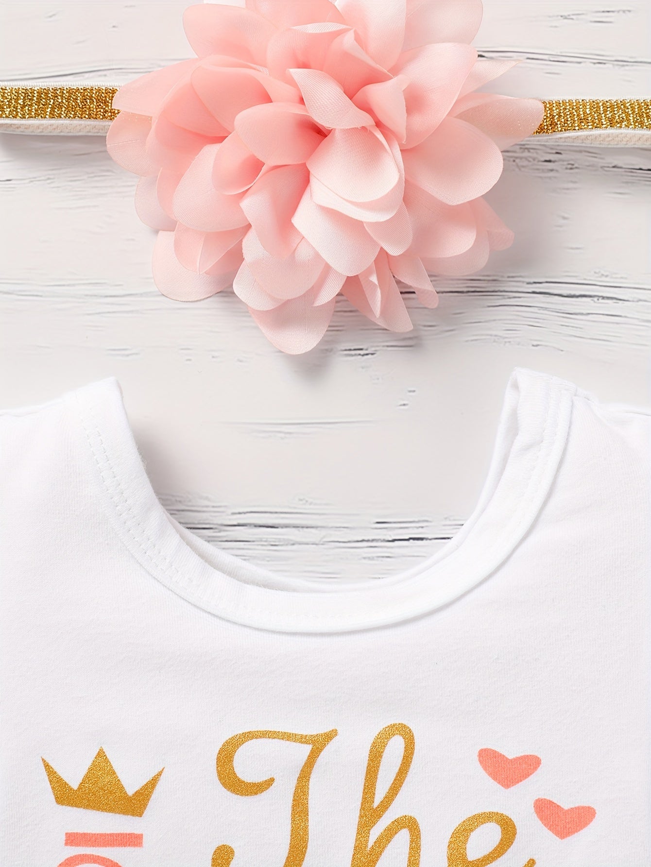 Newborn Baby Girls Alphabet Print Romper Set with Tutu Skirt and Headband
