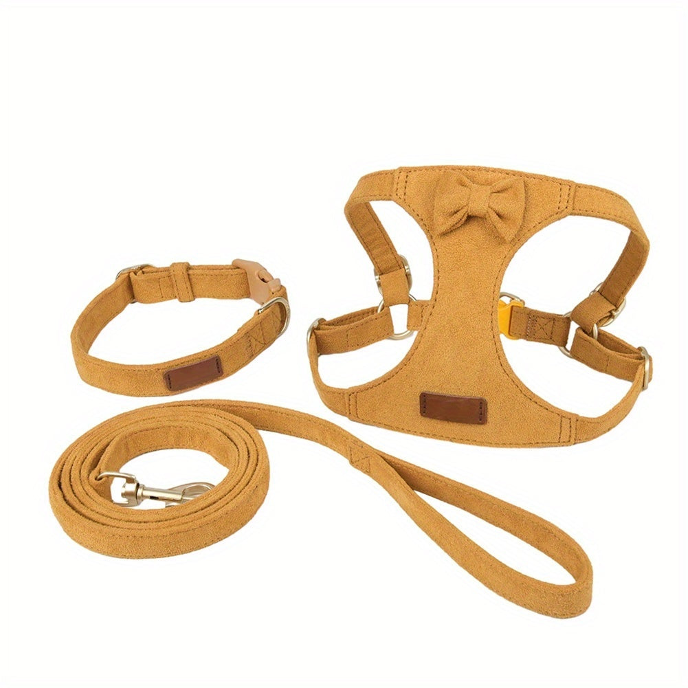 Adjustable Dog Harness Vest and Leash Set for Small to Medium Dogs and Kittens