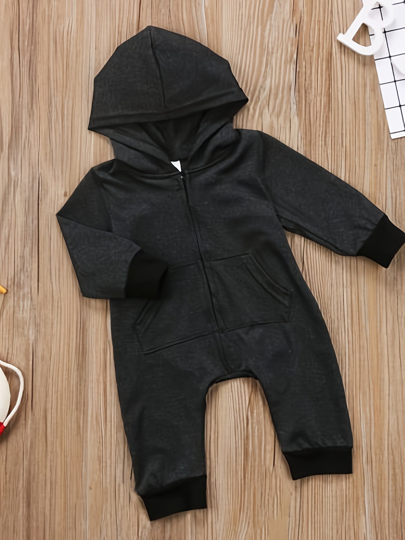 Newborn Baby Romper Jumpsuit, Boy/Girl Warm Zipper Long Sleeve Hooded Clothes, for Outdoor