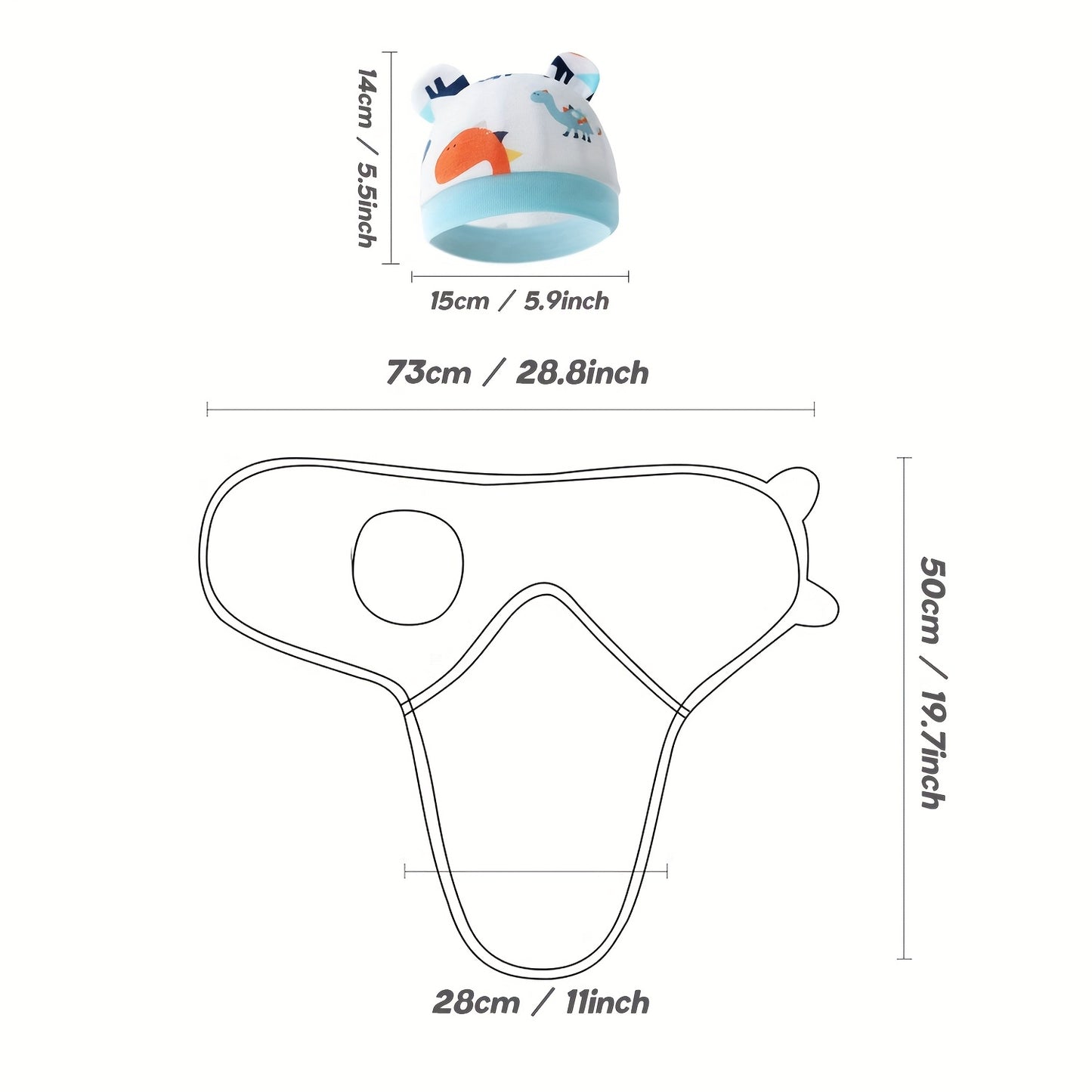 3 Sets Of Newborn Swaddle Blankets And Hats For 0-6 Months Boys And Girls, Newborn Anti-Shock Swaddle Design, Newborn Gift.