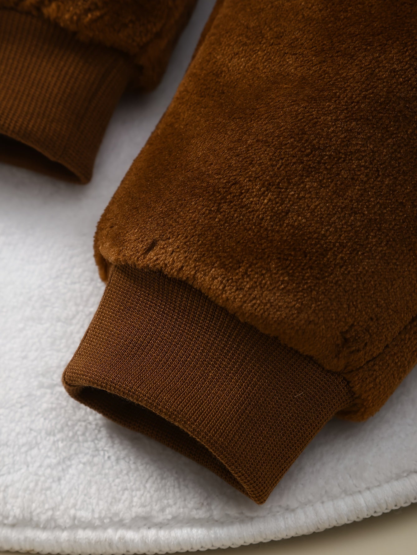 3 Piece Baby Boy Winter Outfit Set With Teddy Bear Embroidery Hooded Zipper Jacket And Flannel Pants