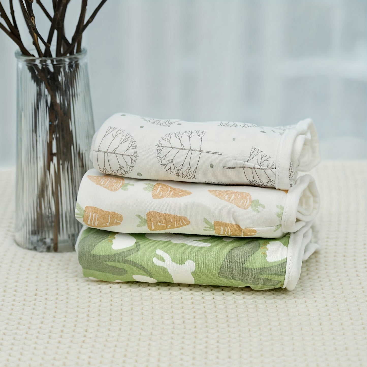 GLLQUEN Baby 3-Pack 100 Percent Cotton Sleep Sacks in Emerald Green for Ages 3 Months Plus