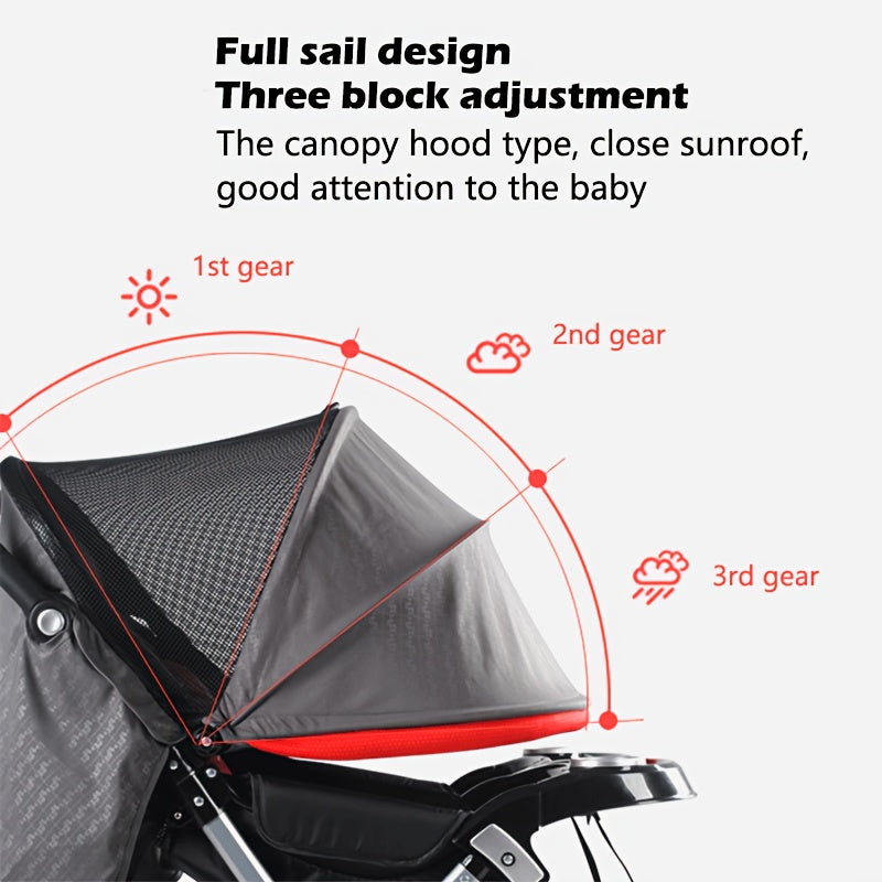 Lightweight Twins Baby Stroller Travel Friendly Ultra Comfort Folding Design Red