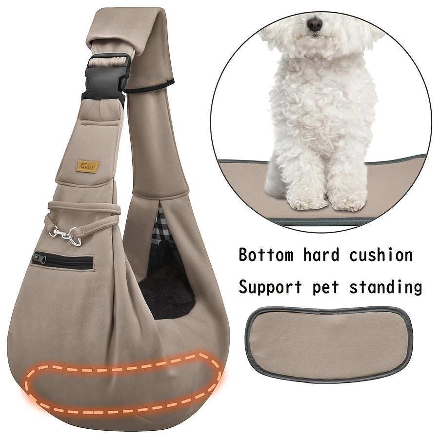 Cuby Adjustable Dog Cat Sling Carrier Padded Bottom