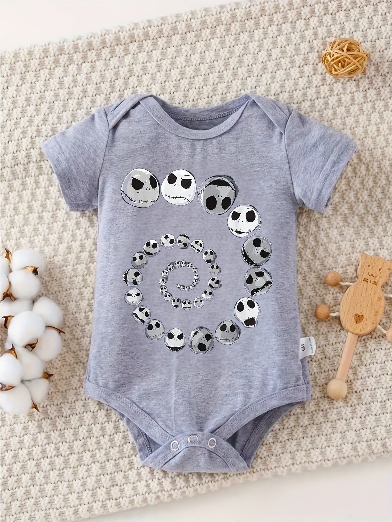 Disney The Nightmare Before Christmas Jack Baby Crawl Clothes 100 Percent Cotton 0-12 Months
