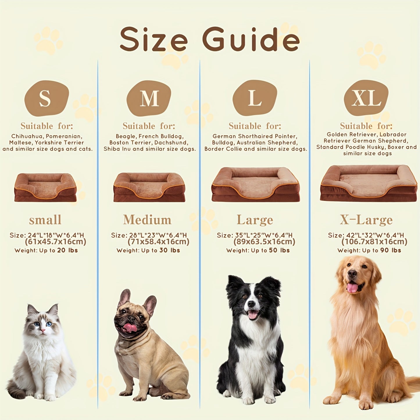 FluffyDream Orthopedic Dog Bed with Egg-Crate Memory Foam for All Dog Sizes and Travel