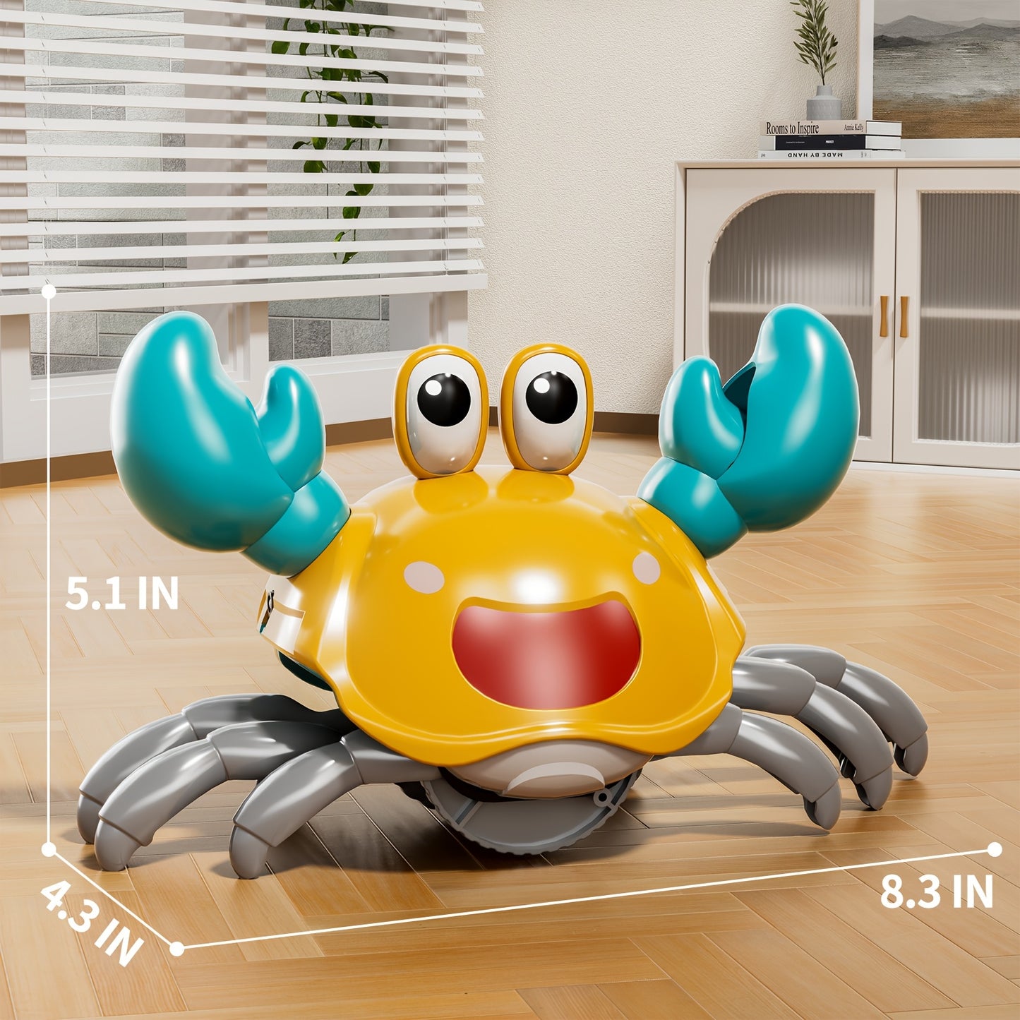 Dancing Crab Toy Music And Lights Interactive USB Rechargeable Crawling Crab Kids Gift