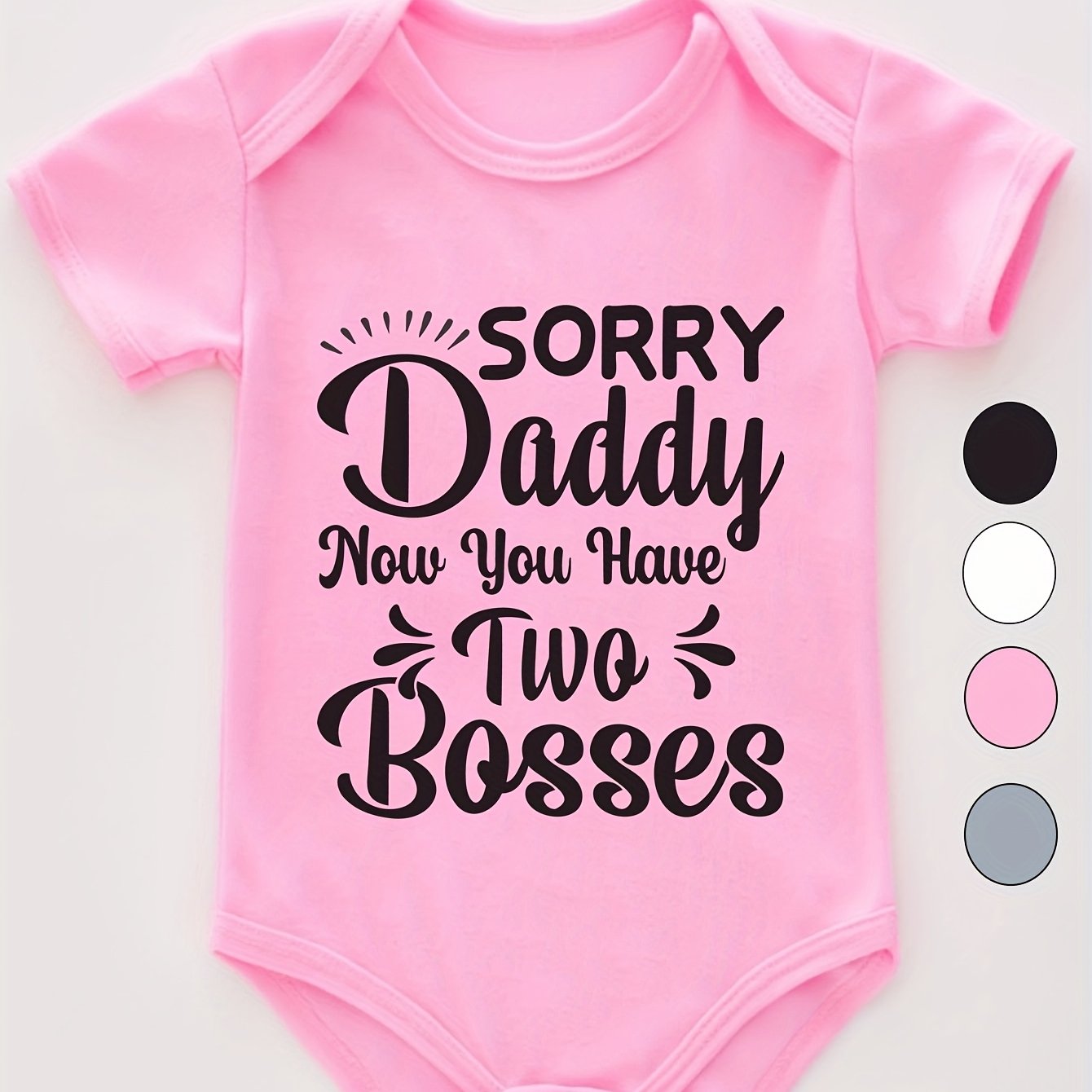 Sorry Daddy G Baby Story Family Fun Romper Soft Cotton Short Sleeve for Spring Summer