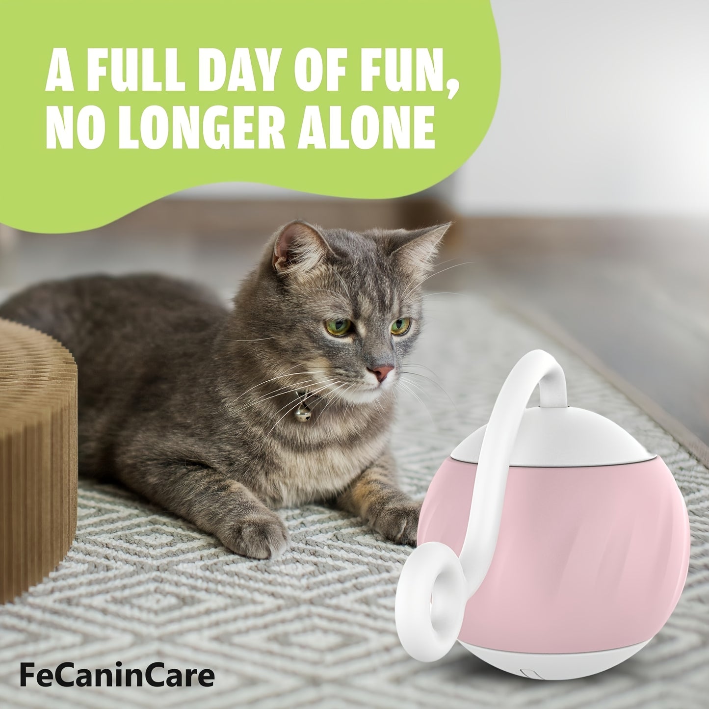 Interactive Motion Activated Electric Cat Toy Ball with RGB Lighting and Dual Speeds