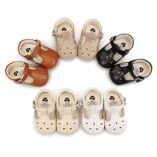 Cute Breathable Mary Jane Shoes For Baby Girls Lightweight Non Slip Soft Sole