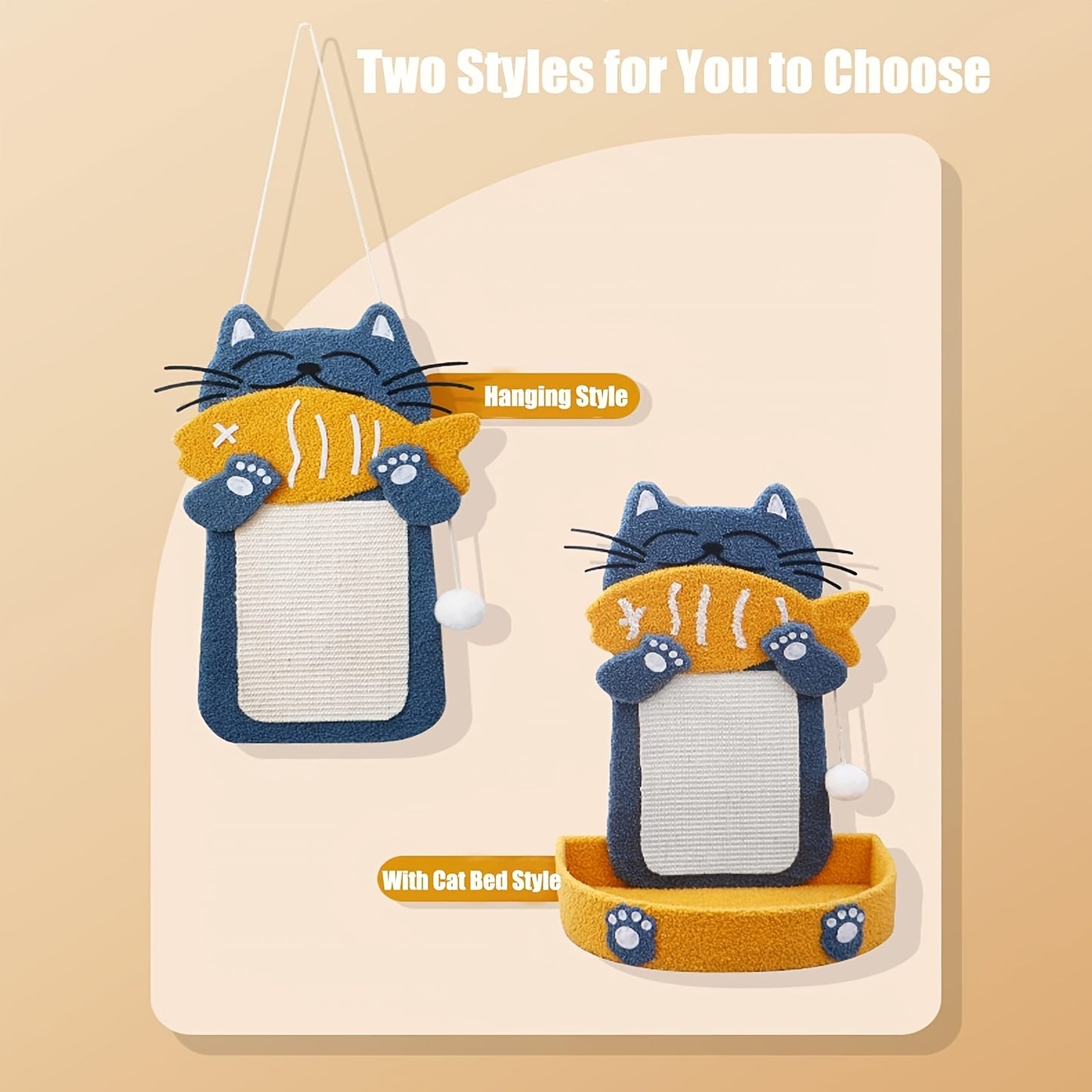 Sisal Cat Scratch Board Nest Integrated Toy Scratch Resistant Debris Free Cat Supplies