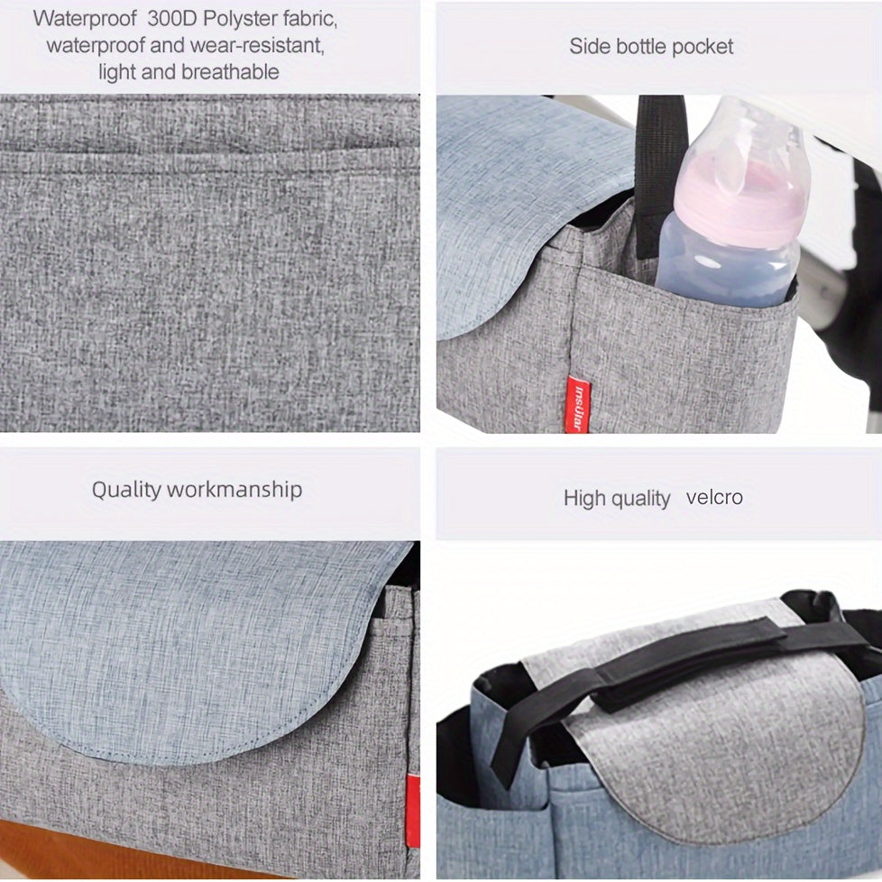2pcs Universal Stroller Organizer Bag With Cup Holders, Stroller Accessories, Baby Diaper Bag